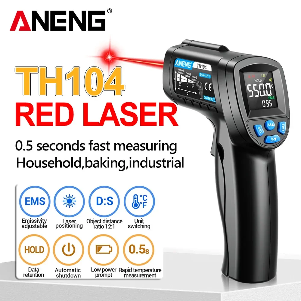 Industrial Laser Thermometer Gun - Инфракрасный ручной термометр ANENG TH104 -50~550