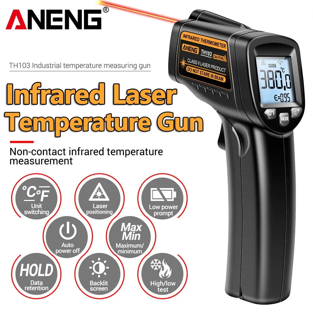 Industrial Laser Thermometer Gun - Инфракрасный лазерный термометр -20°C ° C~380