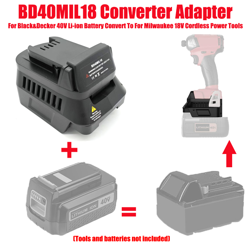Black+Decker Tool Cordless - Адаптер для аккумуляторов Black&Decker 40V BD40MIL18,