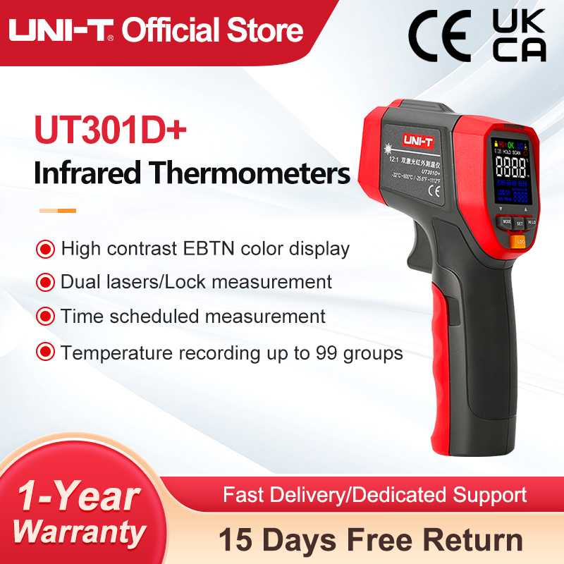 Industrial Laser Thermometer Gun - UNI-T цифровой инфракрасный термометр UT303D +