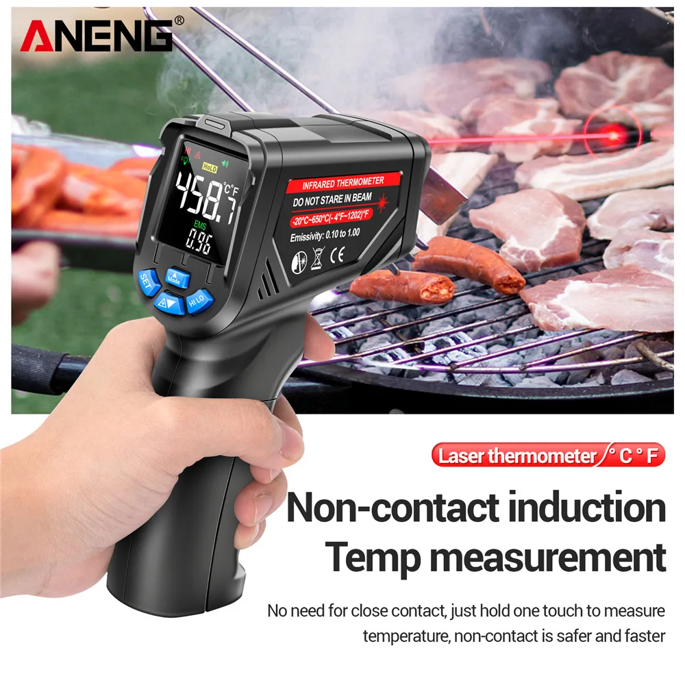 Industrial Laser Thermometer Gun - Инфракрасный цифровой бесконтактный термометр -20~650 ℃