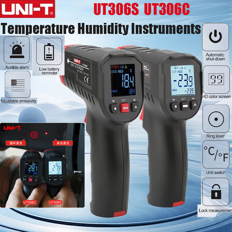 UNI-T UT306S UT306C цифровой т – обзор и цена Industrial Laser Thermometer Gun