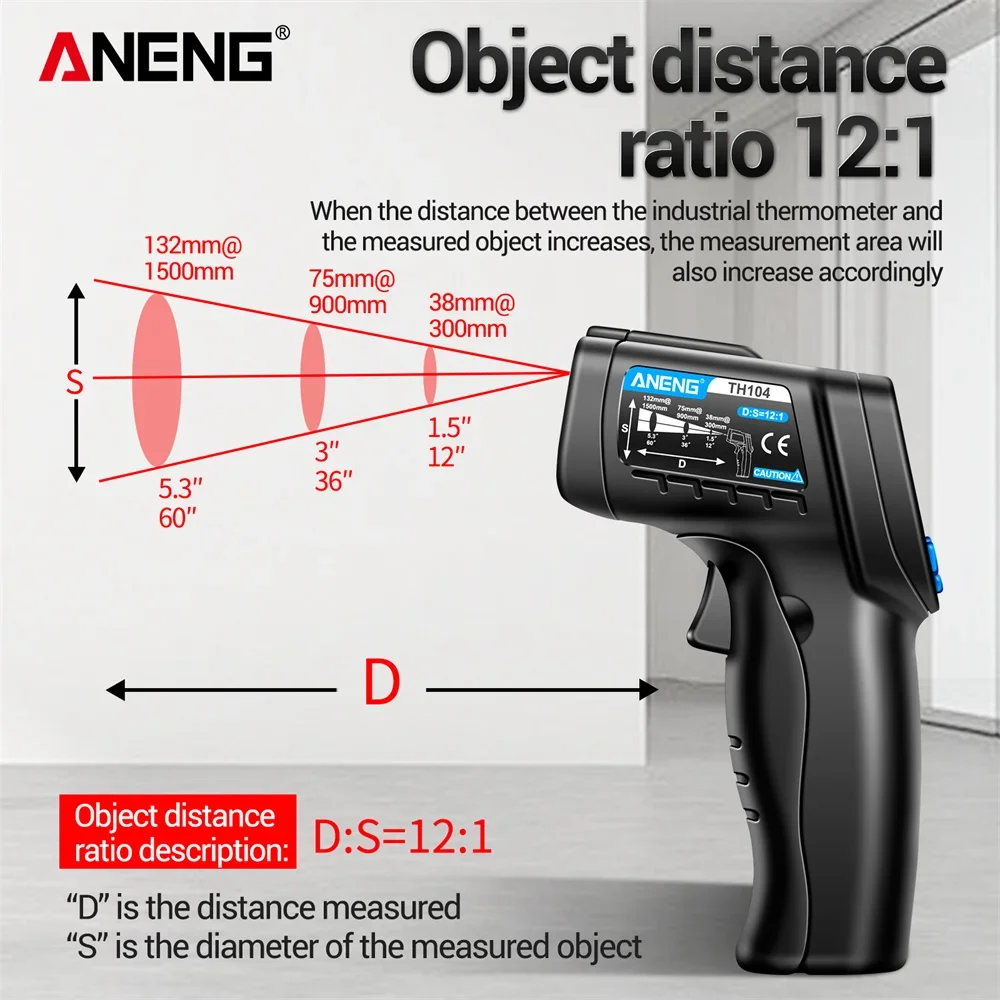 Инфракрасный ручной термометр  – обзор и цена Industrial Laser Thermometer Gun